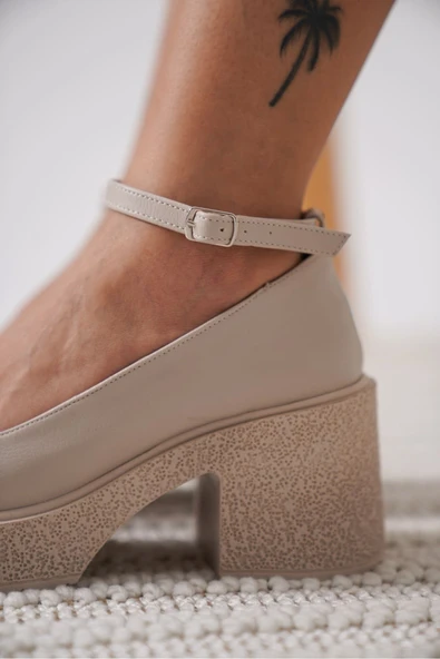 Marla Kadın Bej Bilekten Baretli Günlük Ayakkabı - Resim 12