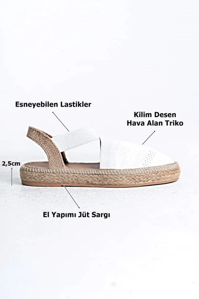 Rosa Kadın Beyaz Espadril Ayakkabı - 7