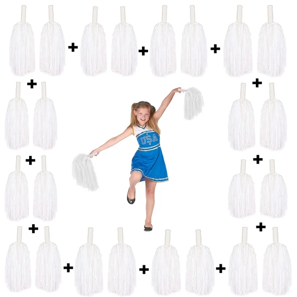 MDB 12 Çift Beyaz Gösteri Ponponu (24 Adet) ürün görseli 1