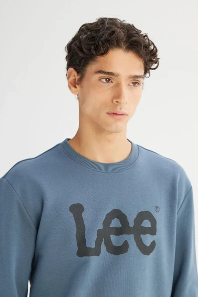 Lee Bisiklet Yaka Erkek Sweatshirt L80XTJTG - 4