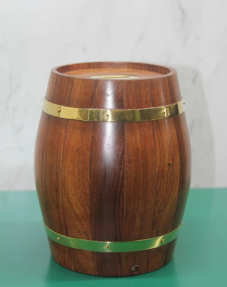 MDB Pirinç Detaylı Fıçı Kumbara Model 3 ürün görseli 1