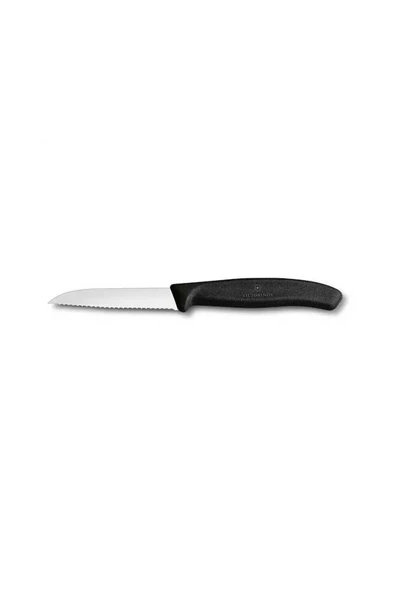 Victorinox 8 CM Siyah Tırtıklı Soyma Bıçağı ürün görseli