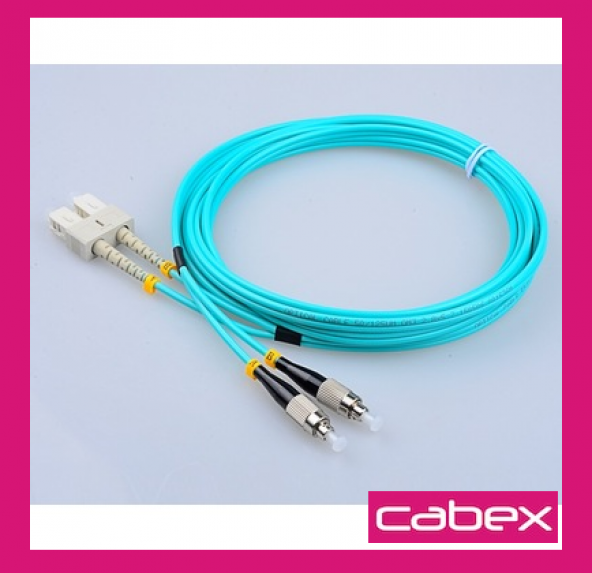Cabex - OM3 SC-FC Dublex Fiber Optik Patchcord Multimode 5 MT