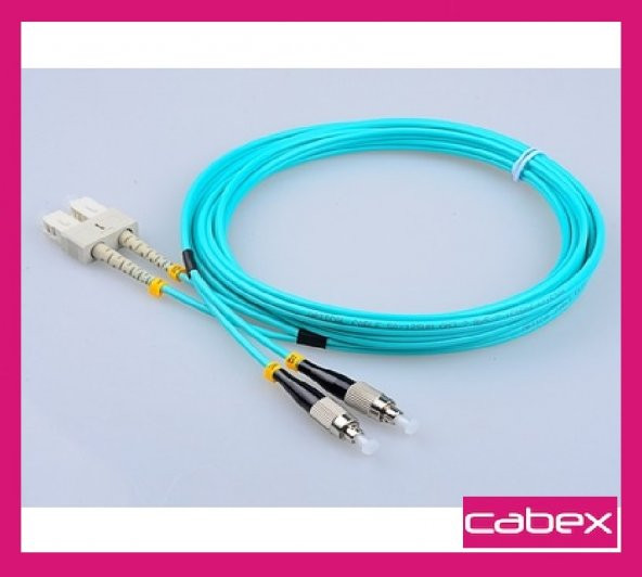 Cabex - OM3 SC-FC Dublex Fiber Optik Patchcord Multimode 2 MT