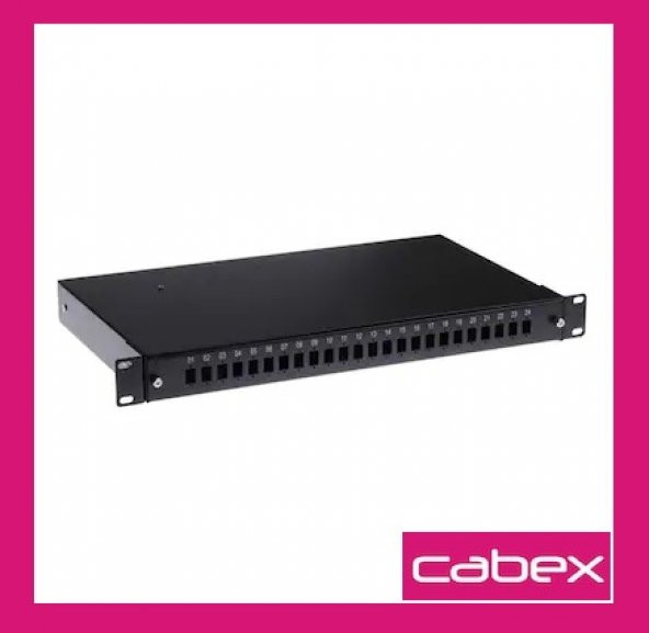 Cabex - 24 Port 1U 19" LC Fiber Optik Patch Panel