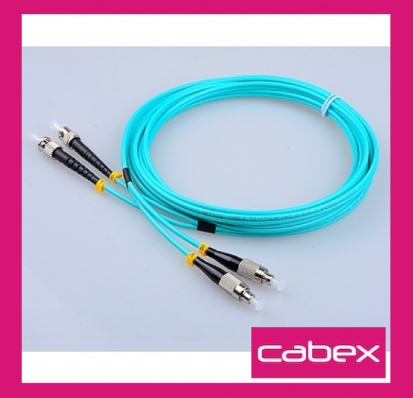 Cabex - OM3 FC-ST Dublex Fiber Optik Patchcord Multimode 5 MT