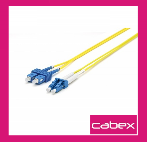 Cabex - SM SC-LC Dublex Fiber Optik Patchcord Singlemode 10 MT