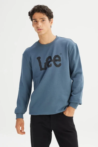 Lee Bisiklet Yaka Erkek Sweatshirt L80XTJTG - 3