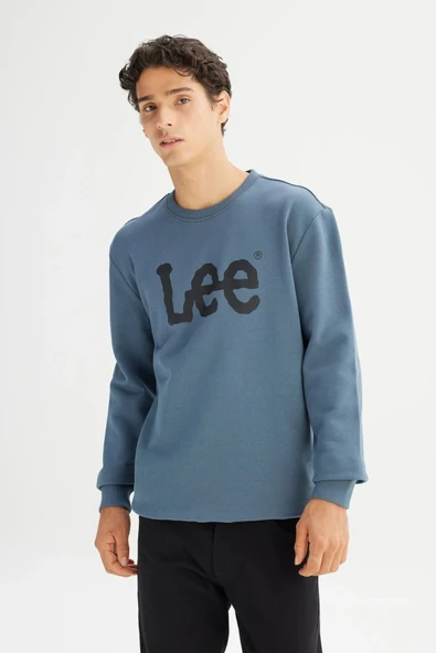 Lee Bisiklet Yaka Erkek Sweatshirt L80XTJTG - 1