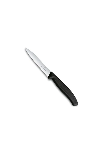 Victorinox 10 CM Siyah Tırtıklı Soyma Bıçağı - 2