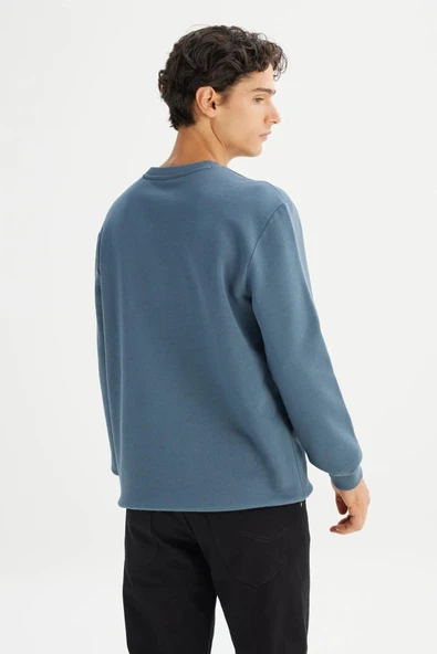 Lee Bisiklet Yaka Erkek Sweatshirt L80XTJTG - 5
