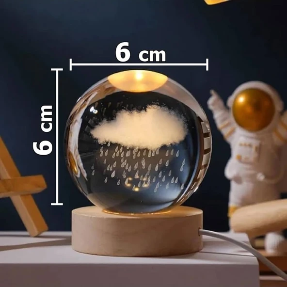 Yağmur Bulutu Işıklı Cam Küre Kod 58 ürün görseli