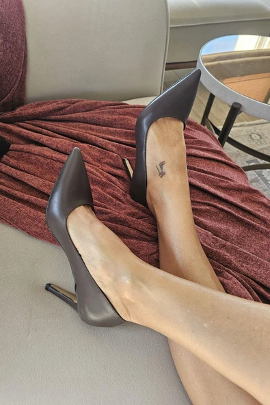 10 1814 Topukla Kadın İnce Topuklu Stiletto Ayakkabı - Resim 11
