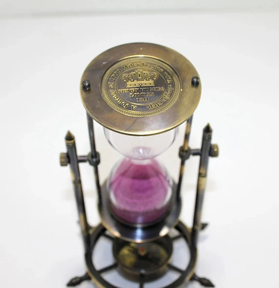 MDB Pirinç Pusulalı Kum Saati Model 3 - Resim 2