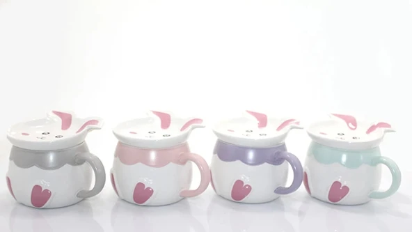 MDB Tavşan Tasarımlı Porselen Kupa Bardak