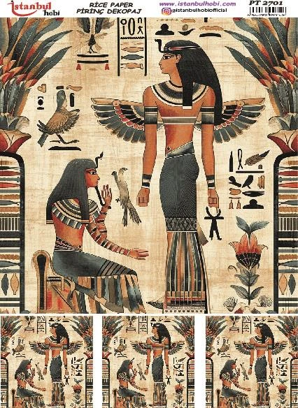 Pirinç Dekopaj Kağıdı 30x42cm PT-2701 Antik Mısır ürün görseli