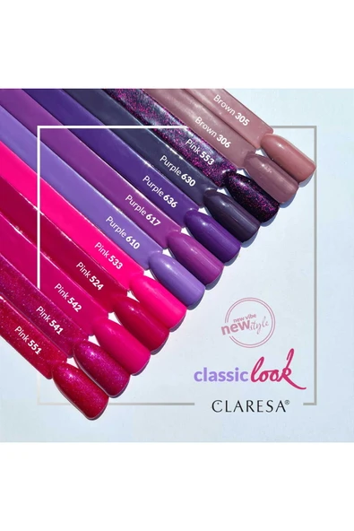 Claresa Kalıcı Oje Derin Koyu Mor 630 5gr - Resim 4