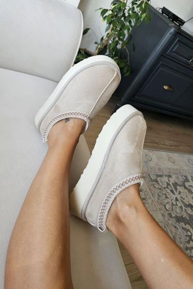 OPS 1AK Topukla Kadın İçi Kürklü Kalın Tabanlı Mini Bot - Resim 2