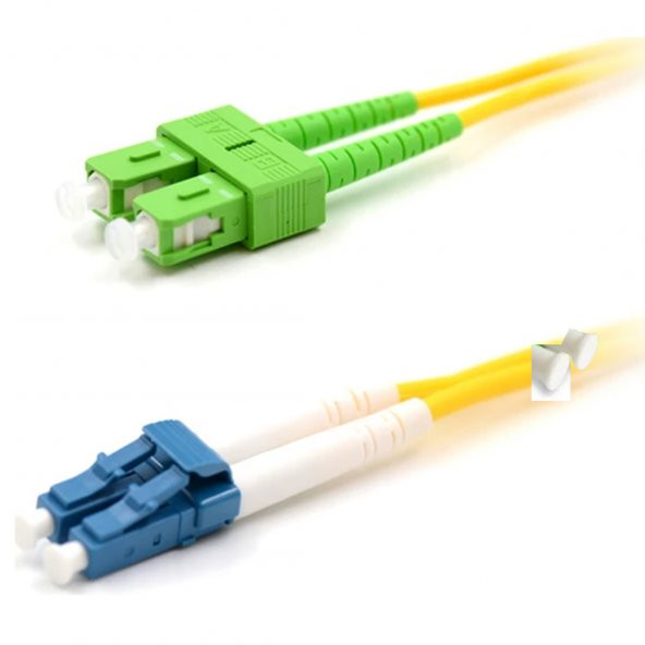 Cabex - Sc/Apc den Lc/Upc ye Dublex Fiber Optik Patchcord Singlemode 5 Mt