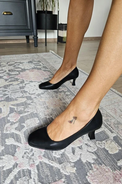 10 1898 Topukla Kadın Kadeh Topuk Rahat Ayakkabı - Resim 7