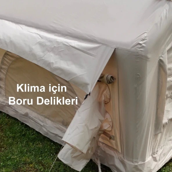12 Kişilik 4 Mevsim Şişme Kamp Çadırı | 12 m², 420D Oxford Kumaş, Su Geçirmez, 300×400×210 cm - 3