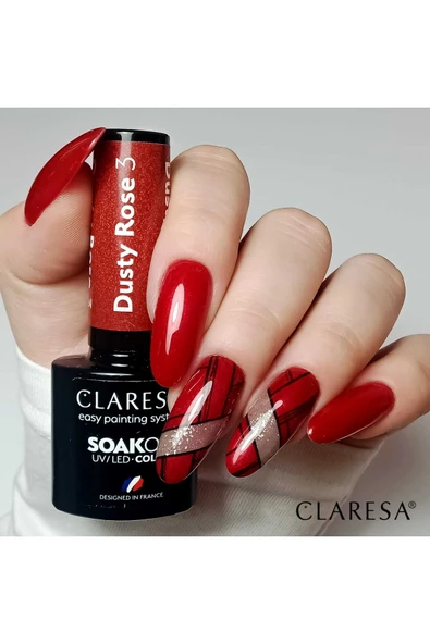 Claresa Kalıcı Oje Parıltılı Gül Kırmızı 03 5gr - Resim 3