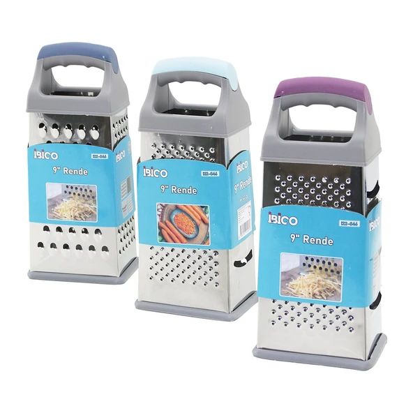 9 İNÇ 4GEN ÇELİK METAL RENDE RENKLİ PLASTİK SAPLI SİLİKON KAPLAMA TABAN (5250)