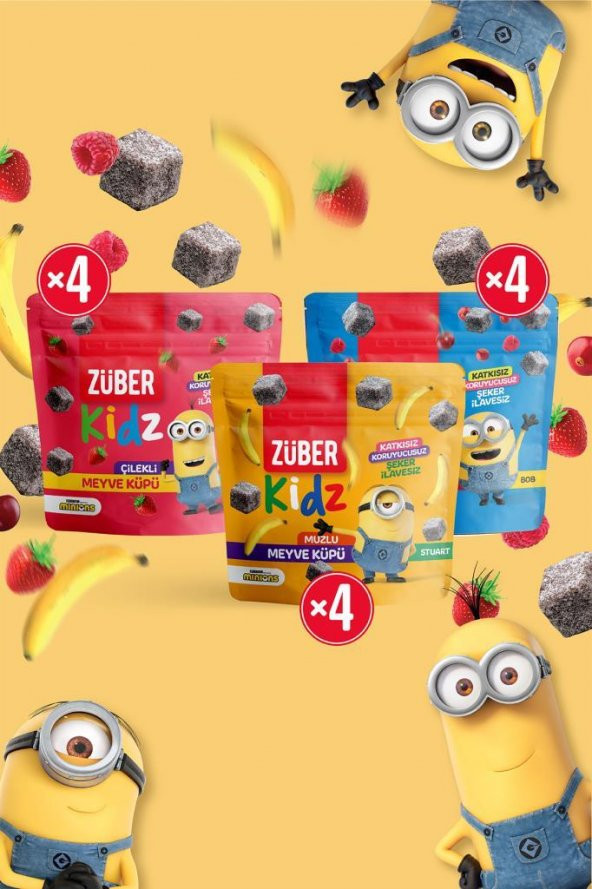 Züber Kidz Meyve Küpü Deneme Paketi - 12 Adet x 49 Gr