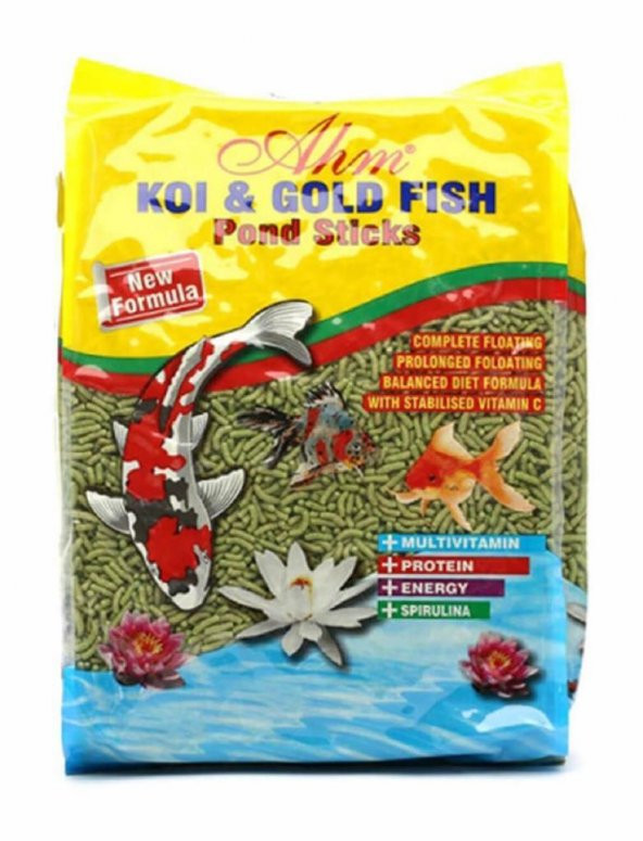 Ahm Koi Goldfish Green Sticks Balık Yemi 1 KG