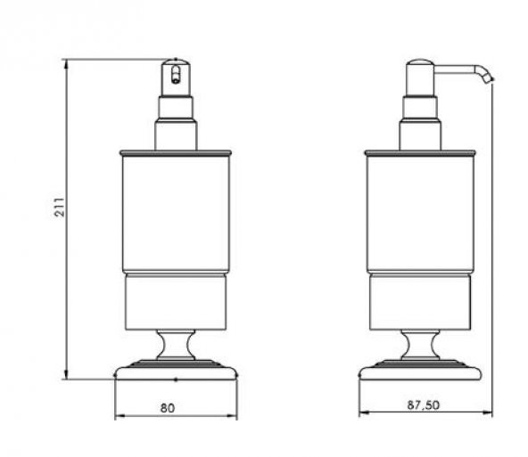 Serel Luna Tezgah Üstü Sıvı Sabunluk Altın Görünümlü 140110014A - 2