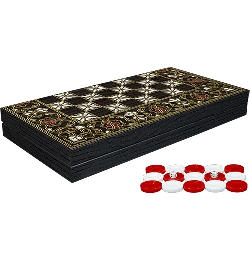 MDB Klasik Sedef İşlemeli Tavla Model 2 - Resim 2