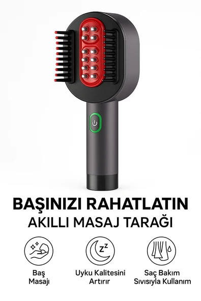Akıllı Masaj Tarağı  EMS Mikro Akım Teknolojisi ile Saç Sağlığınızı İçin Tasarlanmıştır
