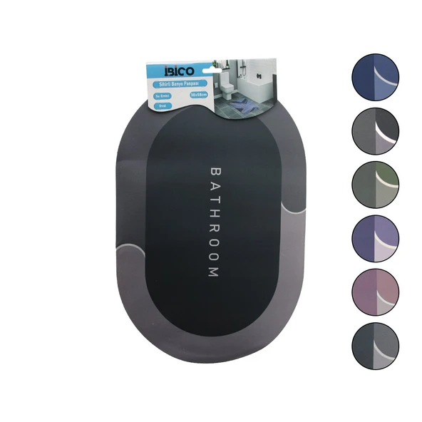 OVAL - MAT RENKLER 38X58CM SU EMİCİ - SİHİRLİ BANYO PASPASI ELASTİK (5250)