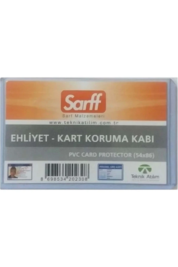 SARFF Ehliyet Kart Koruma Kabı 54x86 mm Yeni Kimliklere Uygun