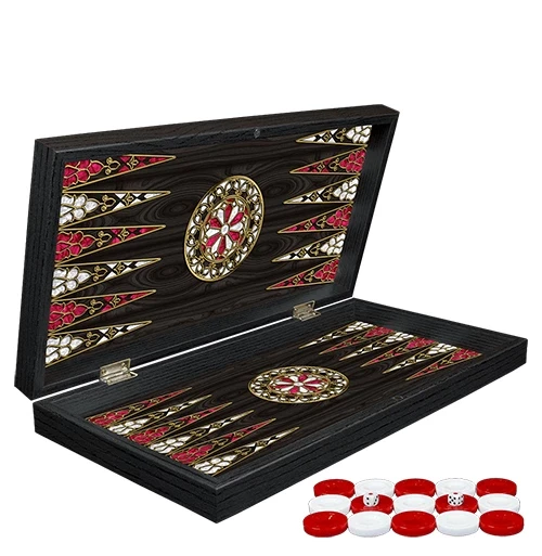 MDB Klasik Sedef İşlemeli Tavla Model 2 ürün görseli 1