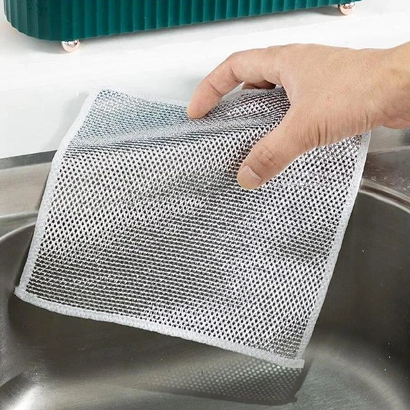 5 Adet Çok Fonksiyonlu Çizmeyen Tel Bulaşık Bezi Bulaşık Havlusu Bulaşık Temizlik Ovma Bezi (5250) - 2