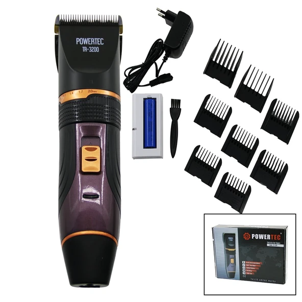 SAÇ SAKAL KESME TRAŞ MAKİNE ÇİFT BATARYA - TARAK AYARI - FİŞ ŞARJLI - 2 KADEME HIZ TR-3200 (5250)