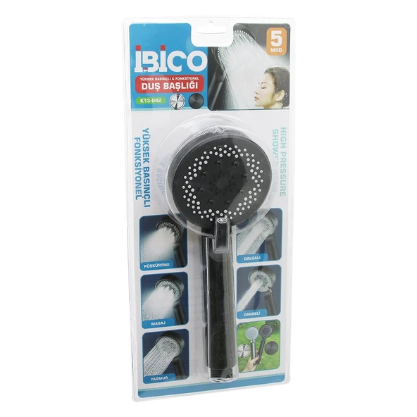 5 MOD YUVARLAK=8.7CM DUŞ BAŞLIK KADEMELİ VAKUMLU SİYAH GÖVDE - SİYAH ZEMİN - BEYAZ-SYH İĞNE SAP:14CM (5250)