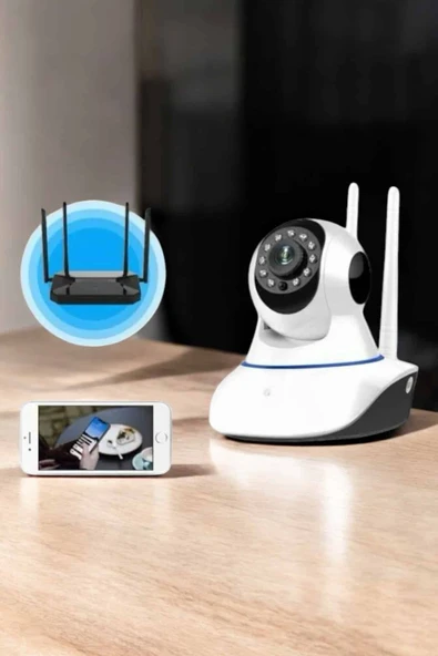 Ev Kamerası Wifi Kamerası Video Kayıt Çift Yönlü Hareket Sensörü Bebek - Resim 3