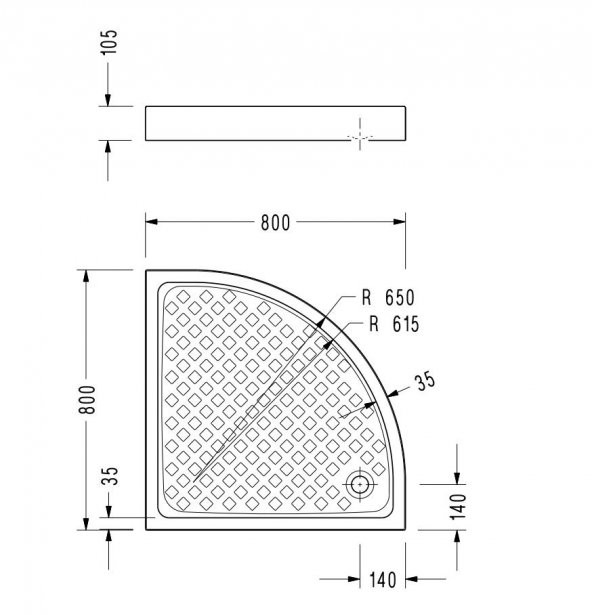 Serel Köşe Duş Teknesi 80x80 Cm 42085SS110H - 2
