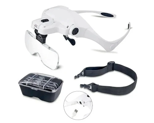 Işıklı Gözlük Büyüteç 5 Farklı Lens 9892B - 2