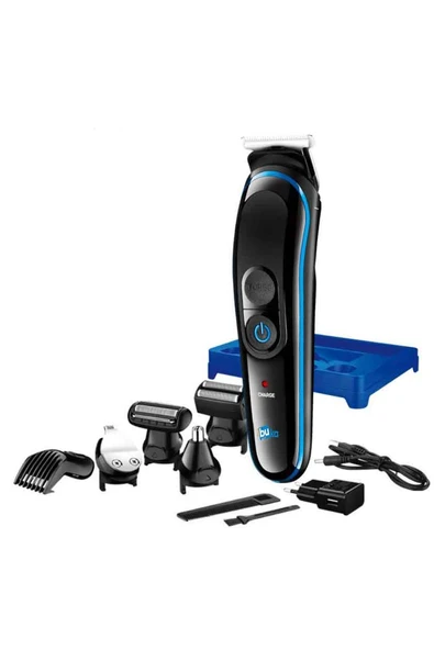 5in1 Fonksiyonlu Turbo Motorlu Saç Sakal Kesme Tıraş Makinesi Burun Kulak Ense Favori Tüm Vücut (5250) - 4