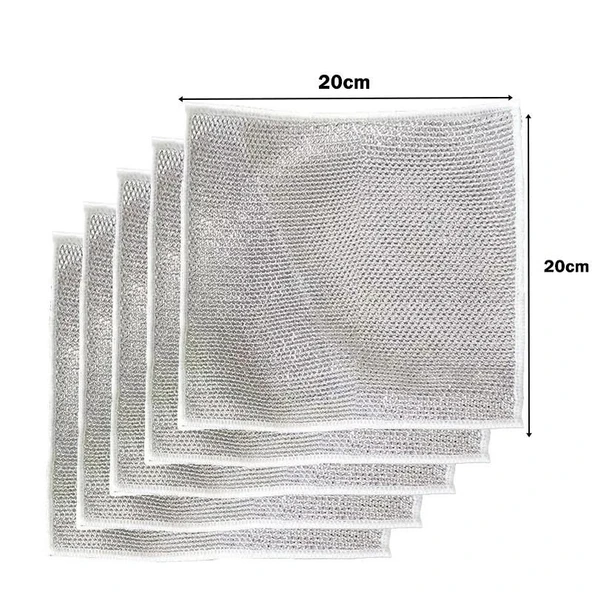 5 Adet Çok Fonksiyonlu Çizmeyen Tel Bulaşık Bezi Bulaşık Havlusu Bulaşık Temizlik Ovma Bezi (5250)