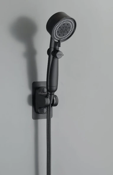 ROYAL SİYAH PERVANELİ KADEMELİ STOPLU  DUŞ BAŞLIK (5250)