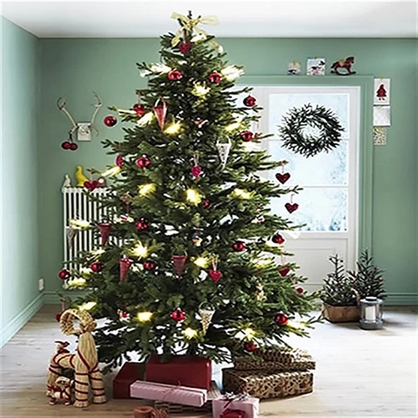 250 Cm Yılbaşı Ağacı 1650 Gür Dallı Metal Gövde Metal Ayak 150 Süs Hediyeli ürün görseli