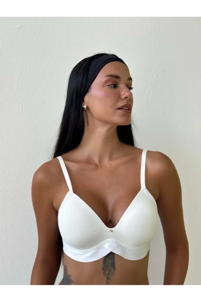 Lazer Kesim Hafif Destekli Sütyen 2'li Set – Beyaz,Ten Rengi - Resim 4