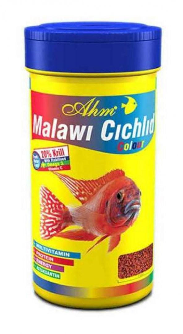 Ahm Malawi Cichlid Granulat Colour Balık Yemi 250 ml