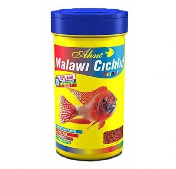 Ahm Malawi Cichlid Granulat Colour Balık Yemi 1000 ml