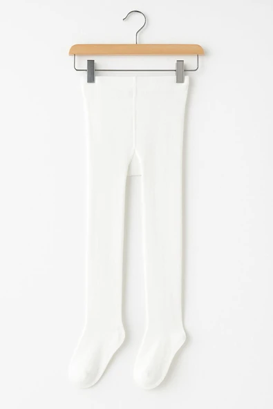 Kız Çocuk Beyaz Pamuklu Külotlu Çorap – Esnek ve Şık ürün görseli