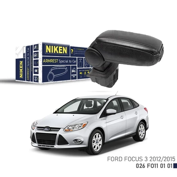 Niken Ford Focus Iıı 2012-2015 Arası Araca Özel Kol Dayama Siyah ürün görseli